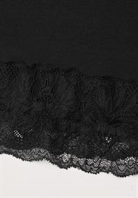 Langarm Shirt mit Boat Neck und Spitze black