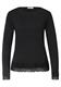 Langarm Shirt mit Boat Neck und Spitze black