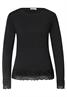 Langarm Shirt mit Boat Neck und Spitze black
