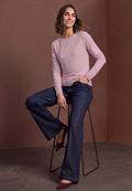 Langarm Shirt mit Boat Neck und Spitze quiet rose
