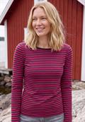 Langarm Shirt mit Boat Neck und Streifen pink flash