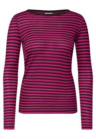 Langarm Shirt mit Boat Neck und Streifen pink flash