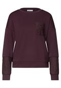 Langarm Shirt mit Details aus Spitze berry plum