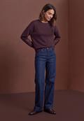 Langarm Shirt mit Details aus Spitze berry plum
