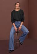 Langarm Shirt mit Details aus Spitze black
