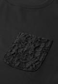 Langarm Shirt mit Details aus Spitze black