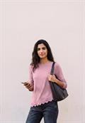 Langarm Shirt mit diagonalem Saum pearly rose