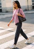 Langarm Shirt mit diagonalem Saum pearly rose