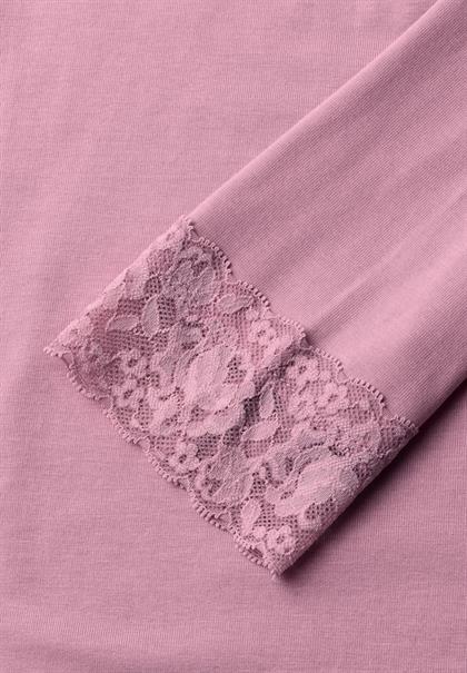 Langarm Shirt mit diagonalem Saum pearly rose