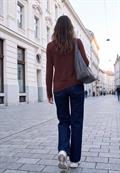 Langarm Shirt mit diagonalem Saum russet red