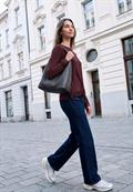 Langarm Shirt mit diagonalem Saum russet red
