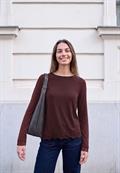 Langarm Shirt mit diagonalem Saum russet red