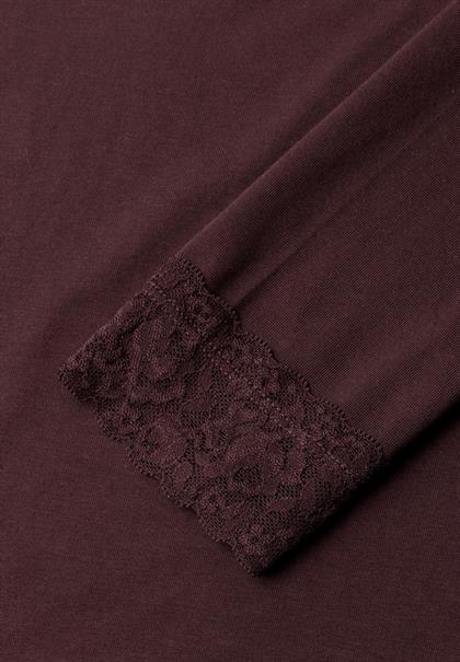 Langarm Shirt mit diagonalem Saum russet red
