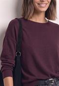 Langarm Shirt mit Elastikbund rustic rouge mel.