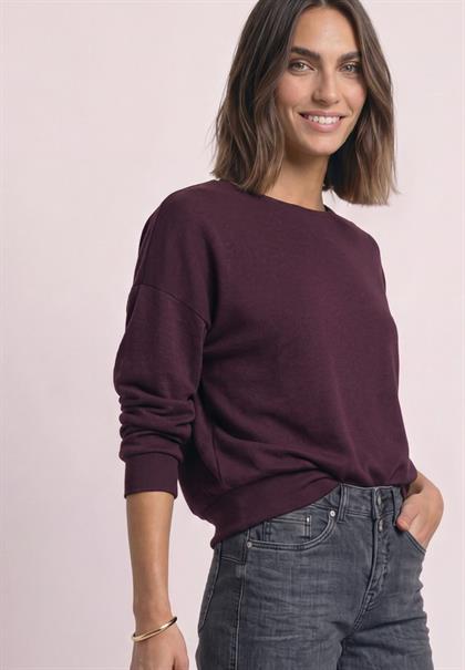 Langarm Shirt mit Elastikbund rustic rouge mel.