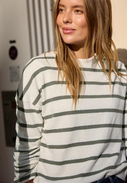 Langarm Shirt mit Rundhals im Loose Fit lichen green