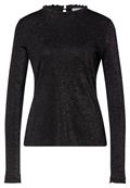 Langarm Shirt mit Rundhals und Rüschen black