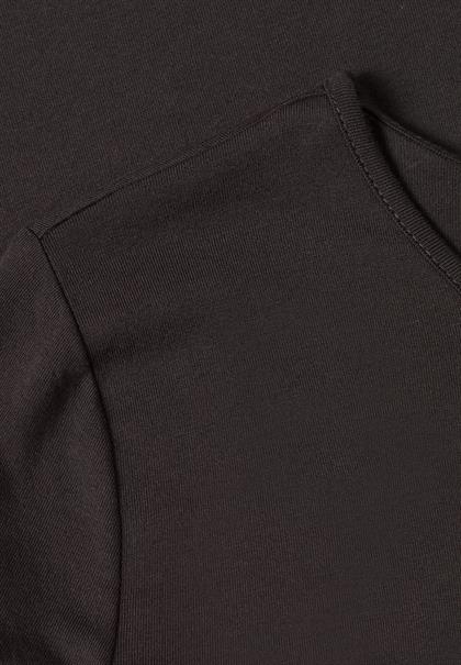 Langarm Shirt mit Rundhals und Spitze black coffee