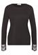 Langarm Shirt mit Rundhals und Spitze black coffee