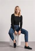 Langarm Shirt mit Rundhals und Spitze black