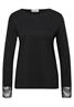 Langarm Shirt mit Rundhals und Spitze black