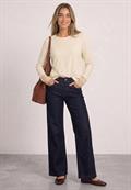 Langarm Shirt mit Rundhals und Spitze pure beige