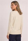 Langarm Shirt mit Rundhals und Spitze pure beige