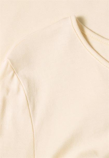 Langarm Shirt mit Rundhals und Spitze pure beige
