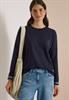 Langarm Shirt mit Rundhals und Streifendetail urban dark blue
