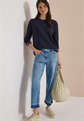 Langarm Shirt mit Rundhals und Streifendetail urban dark blue
