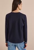 Langarm Shirt mit Rundhals und Streifendetail urban dark blue