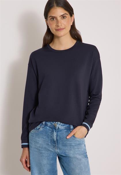 Langarm Shirt mit Rundhals und Streifendetail urban dark blue
