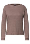 Langarm Shirt mit schmalem Streifenmuster mocha brown