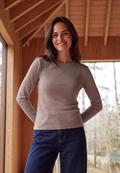 Langarm Shirt mit schmalem Streifenmuster mocha brown