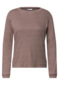 Langarm Shirt mit schmalem Streifenmuster mocha brown