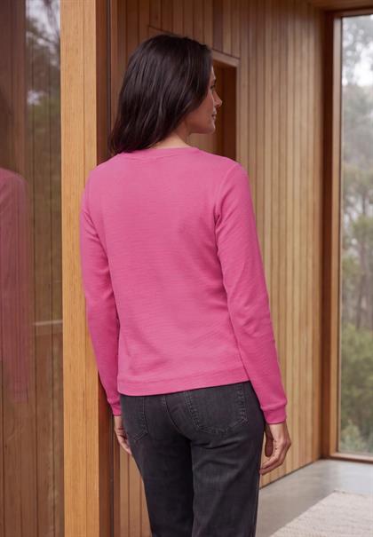 Langarm Shirt mit schmalem Streifenmuster pink flash