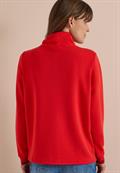 Langarm Shirt mit Stehkragen und Wording flame red