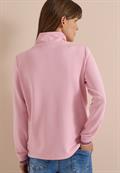 Langarm Shirt mit Stehkragen und Wording mellow rose