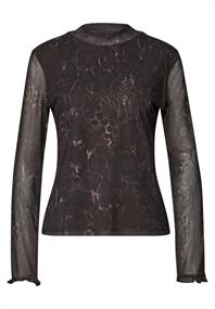 Langarm Shirt mit Turtle Neck charred brown