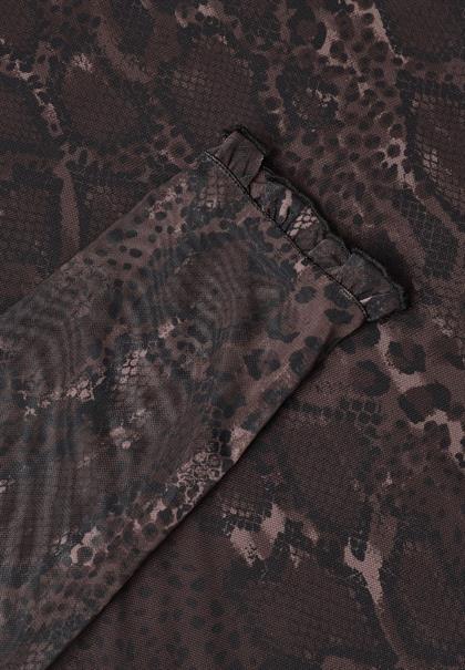 Langarm Shirt mit Turtle Neck charred brown