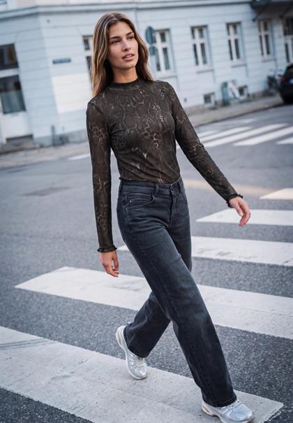 Langarm Shirt mit Turtle Neck charred brown