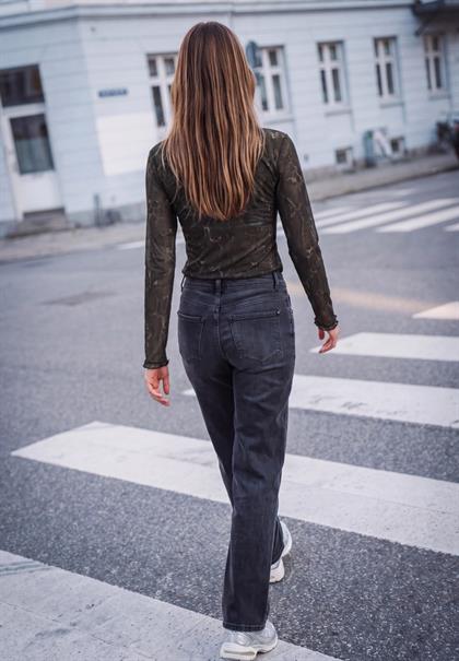 Langarm Shirt mit Turtle Neck charred brown