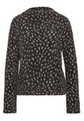 Langarm Shirt mit Turtle Neck und Muster black coffee