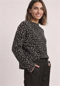 Langarm Shirt mit Turtle Neck und Muster black coffee