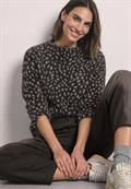 Langarm Shirt mit Turtle Neck und Muster black coffee