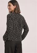 Langarm Shirt mit Turtle Neck und Muster black coffee