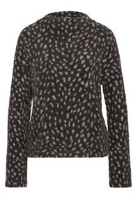 Langarm Shirt mit Turtle Neck und Muster black coffee
