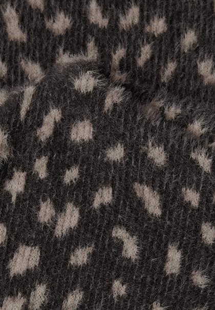 Langarm Shirt mit Turtle Neck und Muster black coffee