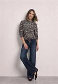 Langarm Shirt mit Turtle Neck und Muster black