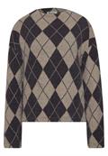 Langarm Shirt mit Turtle Neck und Muster clay sand